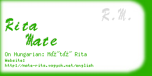 rita mate business card